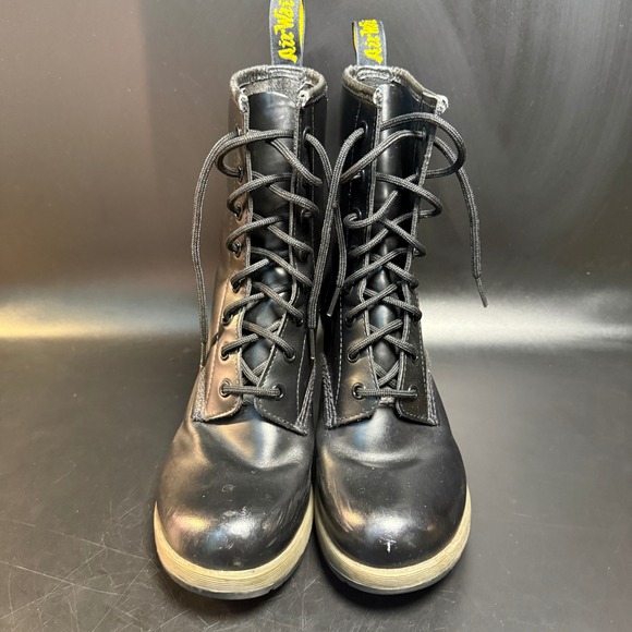 Dr. Martens Darcy Heeled Lace Up‎ Boots Black Leather Women's US 7 UK 5 - Picture 2 of 7